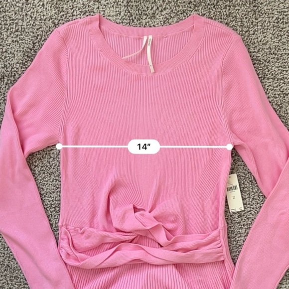 Anthropologie Long Sleeve Ribbed Sweater Midi Dress - Bubblegum Pink – Size XL - Picture 12 of 13